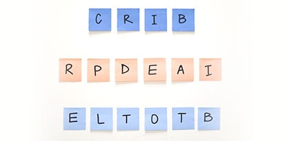 Write the words in large letters on Post-it® Super Sticky Notes, with one letter on each note Write the words in large letters on Post-it® Super Sticky Notes, with one letter on each note