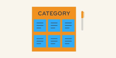 Look at all the ideas and use them to come up with categories or headings Look at all the ideas and use them to come up with categories or headings