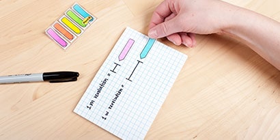 Using Post-it® Grid Notes, grid out the circumference of the wheel and the circumference of the motor Using Post-it® Grid Notes, grid out the circumference of the wheel and the circumference of the motor